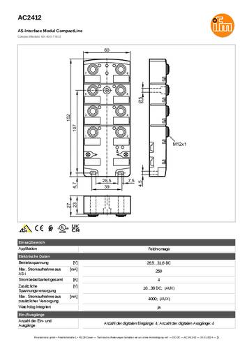 Ifm Electronic AC2412 AC2412 I/O-Modul Anzahl digitale Ausgänge: 4 von ifm Electronic