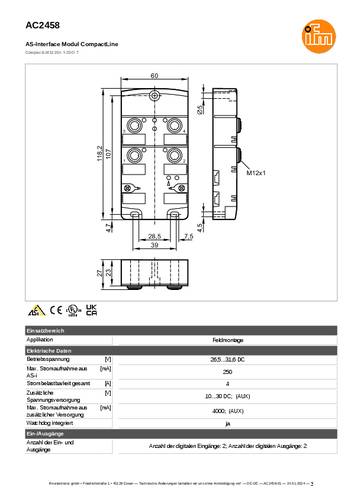 Ifm Electronic AC2458 AC2458 I/O-Modul Anzahl digitale Ausgänge: 2 von ifm Electronic