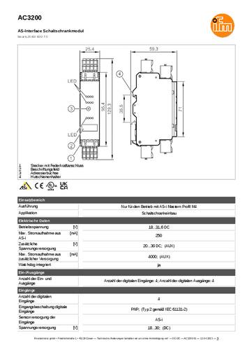 Ifm Electronic AC3200 AC3200 I/O-Modul Anzahl digitale Ausgänge: 4 von ifm Electronic