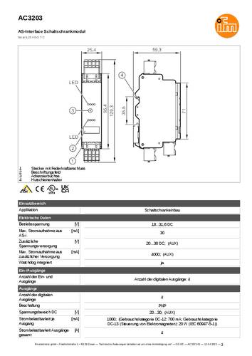 Ifm Electronic AC3203 AC3203 Ausgangsmodul Anzahl digitale Ausgänge: 4 von ifm Electronic