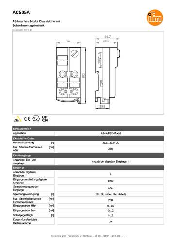 Ifm Electronic AC505A AC505A Eingangsmodul von ifm Electronic