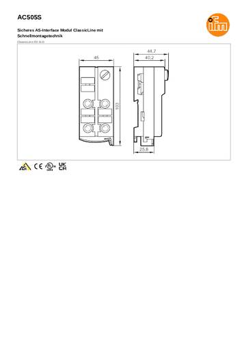 Ifm Electronic AC505S AC505S Eingangsmodul M12-Stecker von ifm Electronic