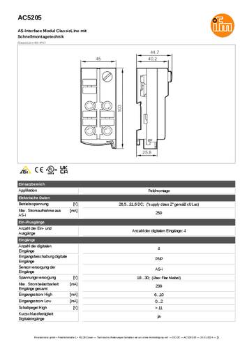 Ifm Electronic AC5205 AC5205 Eingangsmodul von ifm Electronic