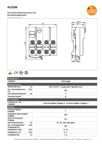 Ifm Electronic AC5209 AC5209 I/O-Modul Anzahl digitale Ausgänge: 4 von ifm Electronic