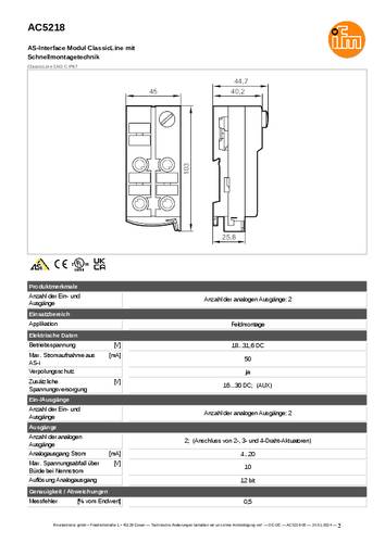 Ifm Electronic AC5218 AC5218 Ausgangsmodul von ifm Electronic