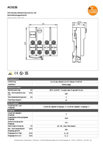 Ifm Electronic AC5235 AC5235 I/O-Modul Anzahl digitale Ausgänge: 4 von ifm Electronic