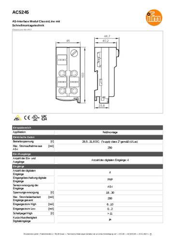 Ifm Electronic AC5245 AC5245 Eingangsmodul von ifm Electronic