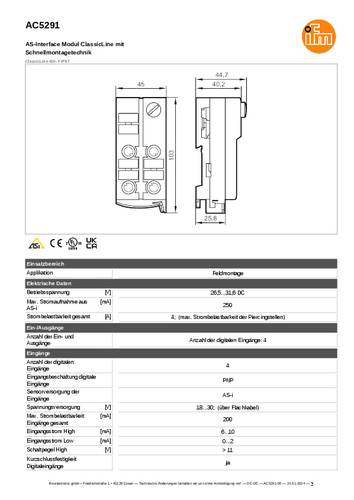 Ifm Electronic AC5291 AC5291 Eingangsmodul von ifm Electronic