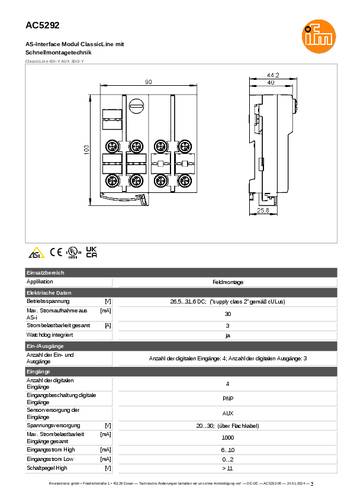 Ifm Electronic AC5292 AC5292 I/O-Modul Anzahl digitale Ausgänge: 3 von ifm Electronic