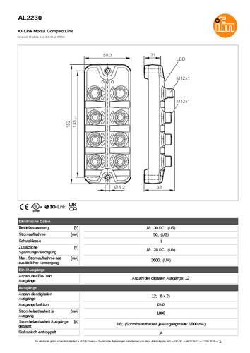 Ifm Electronic AL2230 AL2230 Ausgangsmodul M12-Stecker Anzahl digitale Ausgänge: 12 von ifm Electronic