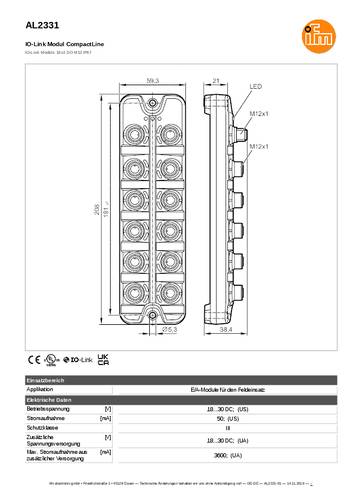 Ifm Electronic AL2331 AL2331 Ausgangsmodul M12-Stecker Anzahl digitale Ausgänge: 20 von ifm Electronic