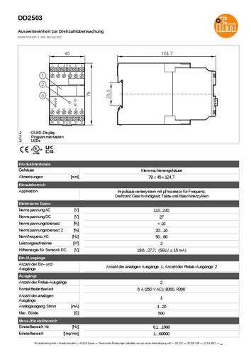 Ifm Electronic DD2503 Drehzahlwächter von ifm Electronic