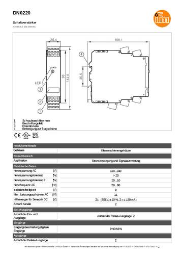 Ifm Electronic DN0220 DN0220 Schaltverstärker 1St. von ifm Electronic