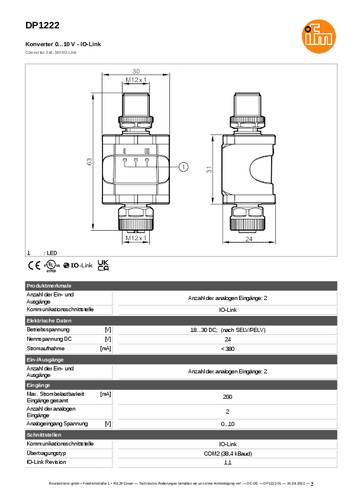 Ifm Electronic DP1222 DP1222 Schnittstellenwandler von ifm Electronic