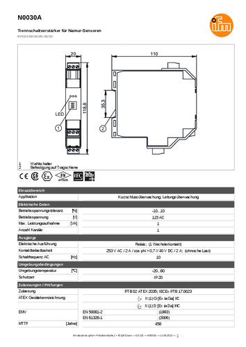 Ifm Electronic N0030A N0030A Trennschaltverstärker 1St. von ifm Electronic