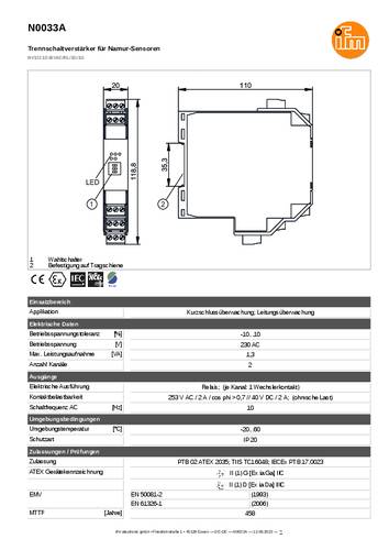 Ifm Electronic N0033A N0033A Trennschaltverstärker 1St. von ifm Electronic