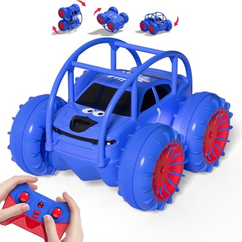 ifollower Direktladung Ferngesteuertes Auto, 15km/h 4WD Amphibienfahrzeug Stunt Auto, 2.4GHZ 360° Drehung Buntem LED-Licht Monstertruck Offroad Spielzeug, Geschenke für Kinder ab 3 Jahre von ifollower