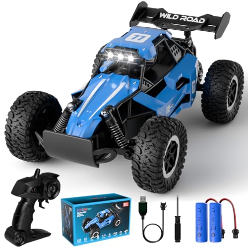 ifollower Ferngesteuertes Auto 20KM/H, Rc Car Offroad mit Licht, 1:16 Fernbedienung Autos, 2.4G 2WD High Speed Drift Monstertruck für Kinder ab 3 bis 12 Jahren von ifollower