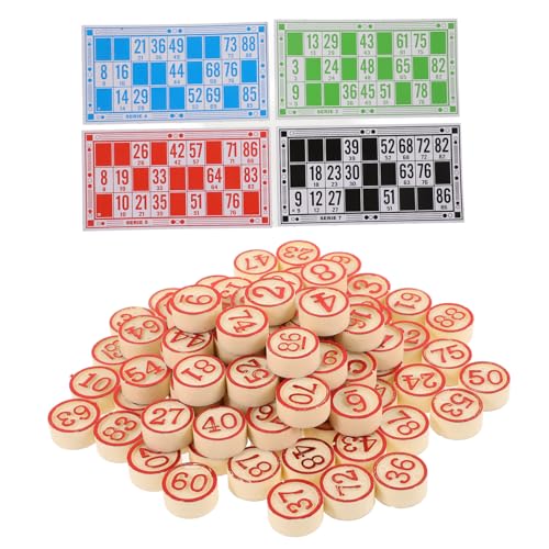 1 Satz Bingo Schachbrett aus Holz Ersatzschachfiguren für Spielbrett brettspiele Lotto-Familienspiel Tombola-Spiel logisches Schachspiel Russisches Schachspielzeug Papier rot ifundom von ifundom