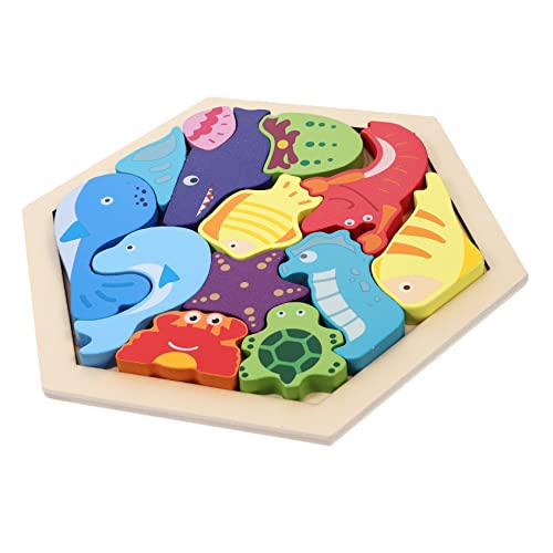 1 Satz Holzblock Puzzles Puzzlematte Tiere für Autositze Mini- interaktives Puzzle für Kindergartenkinder tierisches Rätsel hölzern ifundom von ifundom