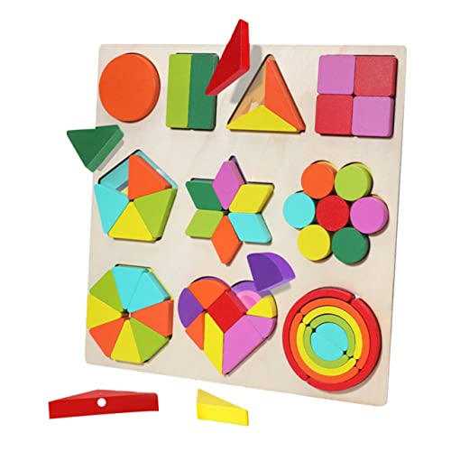 1 Satz Puzzle Der Frühen Bildung Form-Puzzle-entwicklungsspielzeug Farbblöcke Formen Formpuzzle Für Kinder Pädagogisches Puzzlespielzeug Interaktives Spielzeug Holzbaustein Hölzern ifundom von ifundom