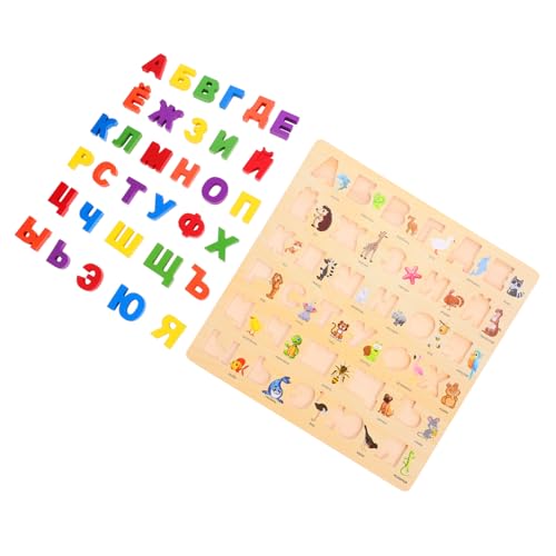 1 Satz Russisches Rätsel Alphabet-Puzzle-Brett Russisches Buchstabenrätsel Puzzle für Kinder Puzzle für Kleinkinder Holzspielzeug Holzpuzzle Kleinkind kinderpuzzle aus Holz ifundom von ifundom