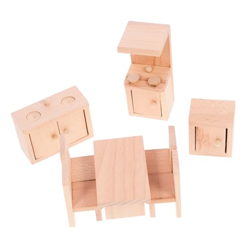 1 Set Mikro Restaurant Modell Spielzeug Miniatur Set Möbel Miniaturen Woody Toy Mini Esszimmer Kleine Holzstühle Modell Holz Miniaturmöbel Mini Stuhl Modell ifundom von ifundom