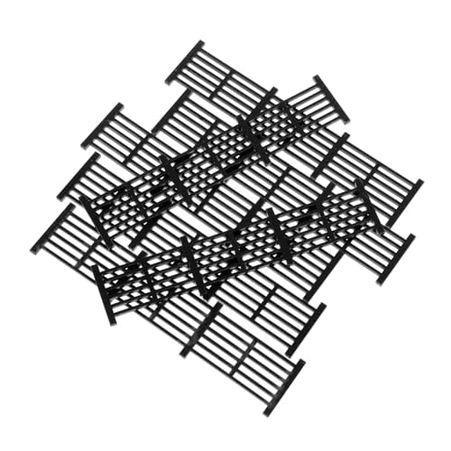 10St Zaun-Modell Mini-Bauernhofzaun Mini-Gartengrenze Modellzaun Puppenhauszaun tortendeko Einschulung Spielzeug Puppenhaus-Außendekorationen Puppenhaus-Außenzaun Plastik Black ifundom von ifundom
