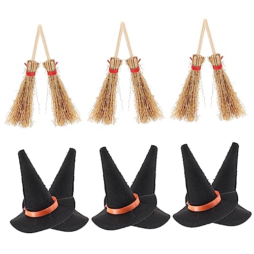12Stücke Mini Hexenhüte Besen Halloween Dekoration für Puppenhaus und Szenen für Kostümpartys und Kreative Deko 12Stücke Mini Hexenhüte Besen Halloween Dekoration für Puppenhaus und Szenen für Kostümpartys und Kreative Deko von ifundom