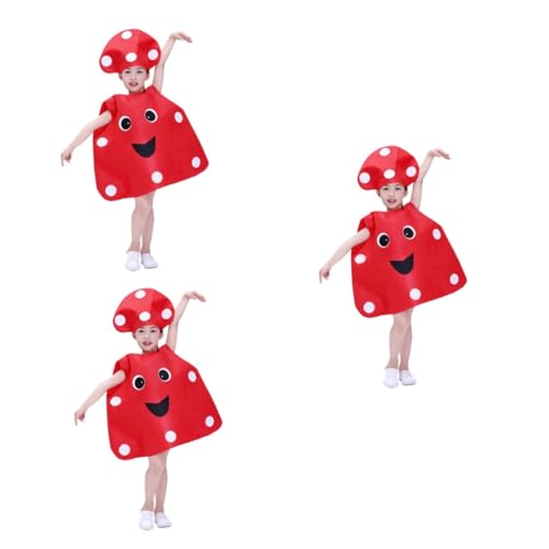 3 STK Performance-kostüm Für Kinder Erdbeerkostüm Für Kleinkinder Gemüsekostüm Für Kinder Pflanzliches Kostümkleid Obst-Cosplay Party Cosplay Kleidung Kinder Obstkostüm Für Kinder ifundom von ifundom