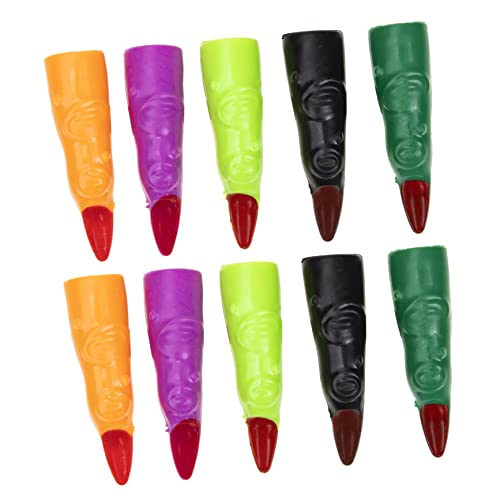 40st Halloween-nagelset Halloween-fingerkrallen Kostüm Stelzen Dekorationen Nägel Bade Fingerpuppen Gefälschte Finger Halloween Neon-nagellack Gel-nagellack Hände Plastik ifundom von ifundom