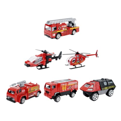 ifundom 1 Auto Model Feuerwehrauto Technisches Fahrzeugspielzeug Trägheitsauto Für Autospielzeug Für Taschenspielzeug Für Rot Legierung von ifundom