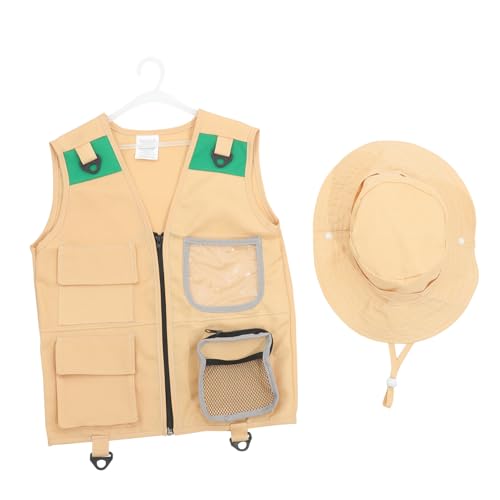 ifundom 1 Forscher Weste Explorer-Kleid-Accessoires Explorer-kostümversorgung Cosplay-Explorer-Requisiten Cosplay Explorer Kleid Zubehör Explorer-Performance-Requisiten Beige Stoff von ifundom