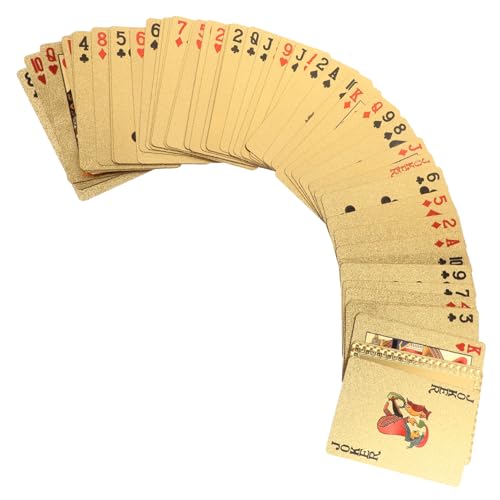 ifundom 1 Packung Goldfolien Spielkarten Tally Spielkarten Pokerkarten Brettspiele Kartenspiele Trick Tool Brettspiel Spielkarten Party Spielkarten Poker Spielzeug PVC von ifundom