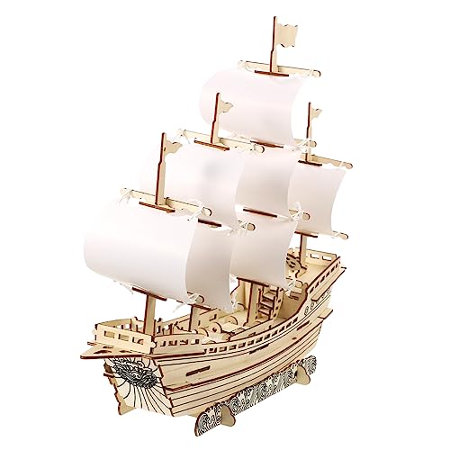 ifundom 1 Satz 3D-segelpuzzle Montagerätsel Bausätze Zum Bauen Piratenboot-Modell Yacht 3D-Puzzles Für Erwachsene Segelboot Rätsel 3D-montagepuzzle 3D-rätsel Holz von ifundom