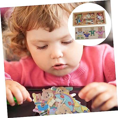 ifundom 1 Satz Ankleide-Puzzle Tierrätsel Für Pädagogisches Puzzlespielzeug Pädagogische Tierrätsel Kinderpuzzle Tierwechsel-kleidungsrätsel Pädagogisches Tierpuzzlespielzeug Holz von ifundom