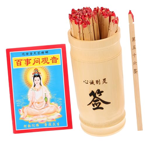 ifundom 1 Satz Avalokitesvara-Lotterie Wahrsagestäbchen-Set Das Chinesische Glücksstäbchen Feng Shui Geld Japanische Spielzeuge Asiatische Glücksstäbe Wahrsagestäbe Papier von ifundom