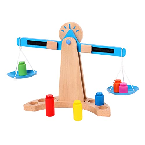 ifundom 1 Satz Balance Spielzeug für Kinder kinderspielzeug kinderga Kleinkinder Spielzeug Waage Spielzeug pädagogisches Spielzeug maßstabsgetreues Spielzeug Balkenwaage hölzern Blue von ifundom