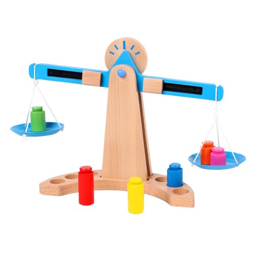 ifundom Pädagogisches Holzwaage-Spielzeug Für Jungen Und Mädchen 2-in-1-waagewaage Mathematik-lernspielzeug Sicheres Holzmaterial von ifundom