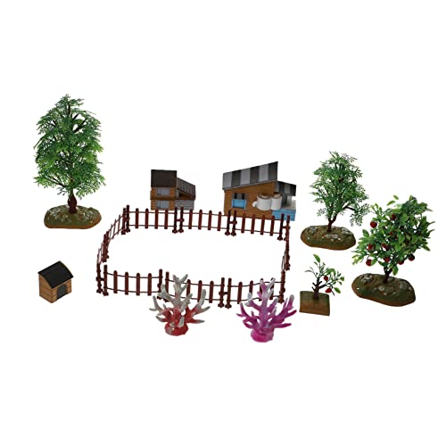 ifundom 1 Satz Bauernhof-Modell Mikrolandschaftsbauernhofmodell Miniatur-Bauernhof-Zubehör Mini-Nutztiere bauernhoftiere Farm Animals Mini-Bauernhof-Schmuck Farm-Modell- PVC von ifundom