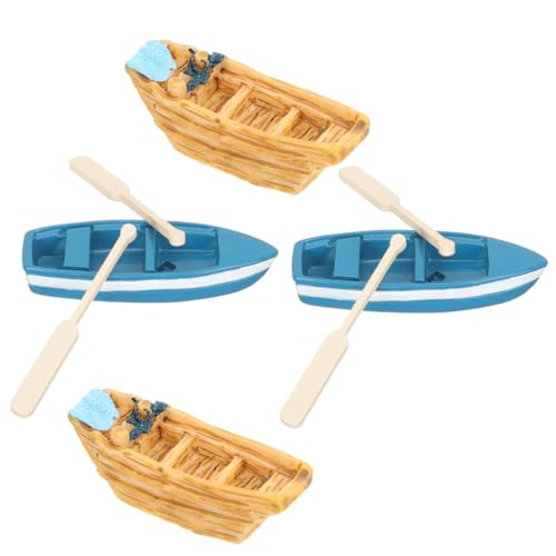 ifundom 1 Satz Bootsmodell Nautische Miniaturen Feengarten Zubehör Mini-Boot-Dekoration Miniatur-ruderboot Feengartenboot Puppenhausboot Mini-fischerboot Spielzeug Miniaturboot Harz von ifundom