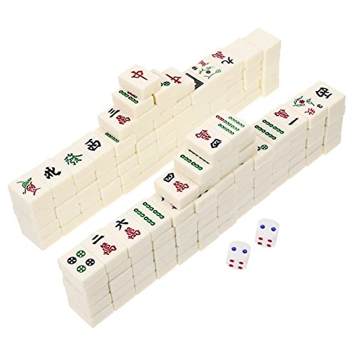 ifundom 1 Satz Chinesisches Mahjong-Spielzeug Mahjong-Matte Traditionelle Mahjong-fliese Mahjong-brettspiel Mahjong-Requisiten Traditionelles Chinesisches Mahjong Mahjong-kit Melamin von ifundom