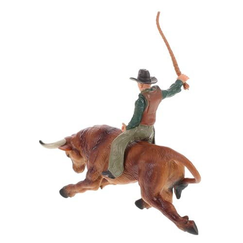 ifundom 1 Satz Cowboy-Modell Kinder Cowboy Spielzeug Stierkampf Modell Stierkampf Sammlerstück Bauernhoftier Spielzeug Bullen mit Reitern Stier Statuen Schöne Stierkampffigur Harz von ifundom