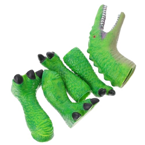 ifundom 1 Satz Dinosaurier-Fingerpuppe Figuren Spielzeug Dinosaurier-Handpuppen Fingerpuppen Dino kinderspielzeug saurier Spielzeug Handklauenspielzeug Dinosaurier-Marionette Vinyl Green von ifundom