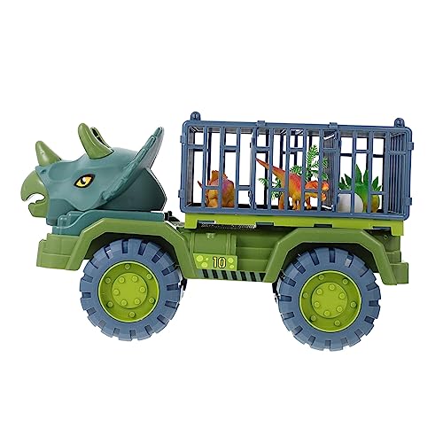 ifundom 1 Satz Dinosaurier-Technik-Fahrzeugspielzeug LKW-Transporter Autospielzeug für Spielzeugautos kinderspielzeug Auto puppenwagen Cartoon-LKW Rückzugswagen Plastik Green von ifundom