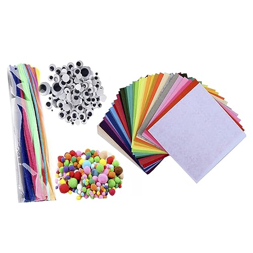 ifundom 1 Satz Drehstab Kleinkindspielzeug Babyspielzeug Basteln Sie Chenille-stiele Bastelfilz DIY-spielzeugset Glitzernde Fuzzy-Sticks Bastelaugen Selbstklebend Babys Puppen Colorful von ifundom