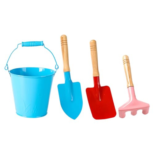 ifundom 1 Satz Gartengeräte Kinder gartenwerkzeug Kinder gartenhandschuhe Kinder-Dekoration Spielzeug für Kinder Gartenschaufel für Kinder Mini-Pflanzwerkzeug Mini-Rechen Holz Blue von ifundom