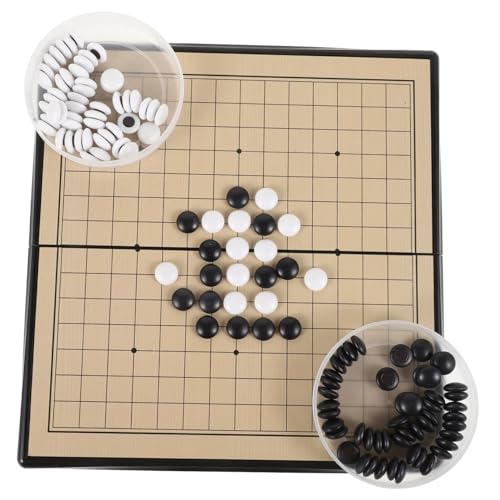 ifundom 1 Satz Gehen Sie Zum Backgammon-Set Schachbrett-Set Brettspiele Chinesische Spiele Chinesen Gehen Chinesisches Schach Tragbares Schach Magnetisches Go-Spiel Magnetisch Gehen MDF von ifundom