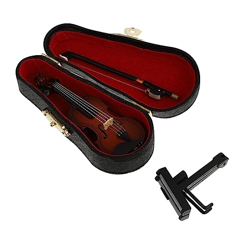 ifundom 1 Satz Geigenmodell Miniaturen Musical Instrument Dekorative Mini-Geige Dekorative Miniaturgeige Miniaturgeigenschmuck Violine Musik Akustisch Desktop- Linde von ifundom