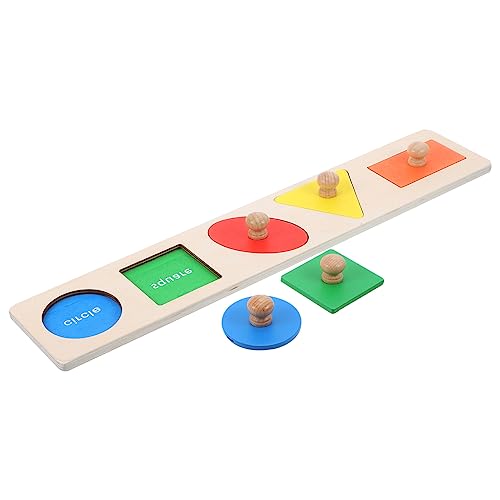 ifundom 1 Satz Geometrische Tafeln Puzzle rätselbuch + Babyspielzeug Kleinkindspielzeug Nagelknipser puzzlekleber Steckpuzzle für Kleinkinder Kleinkind formt Rätsel Holz von ifundom